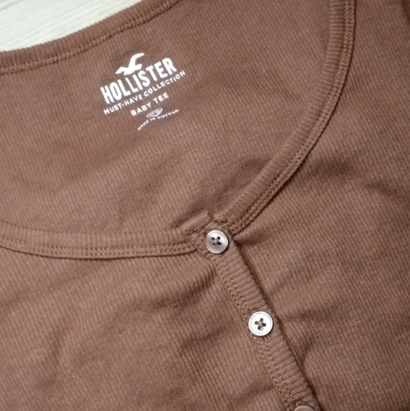Hollister brown long sleeve crop top 🤎 - Picture 1 of 6